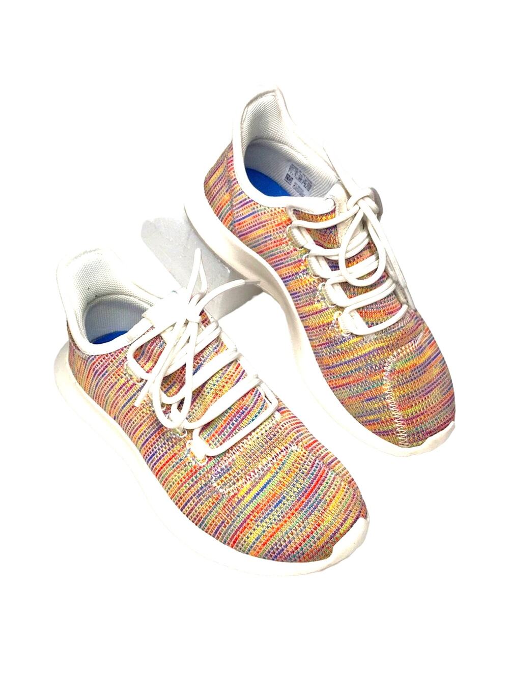 ADIDAS TUBULAR RAINBOW KNIT SNEAKERS Youth size 5.5 wo’s size 7